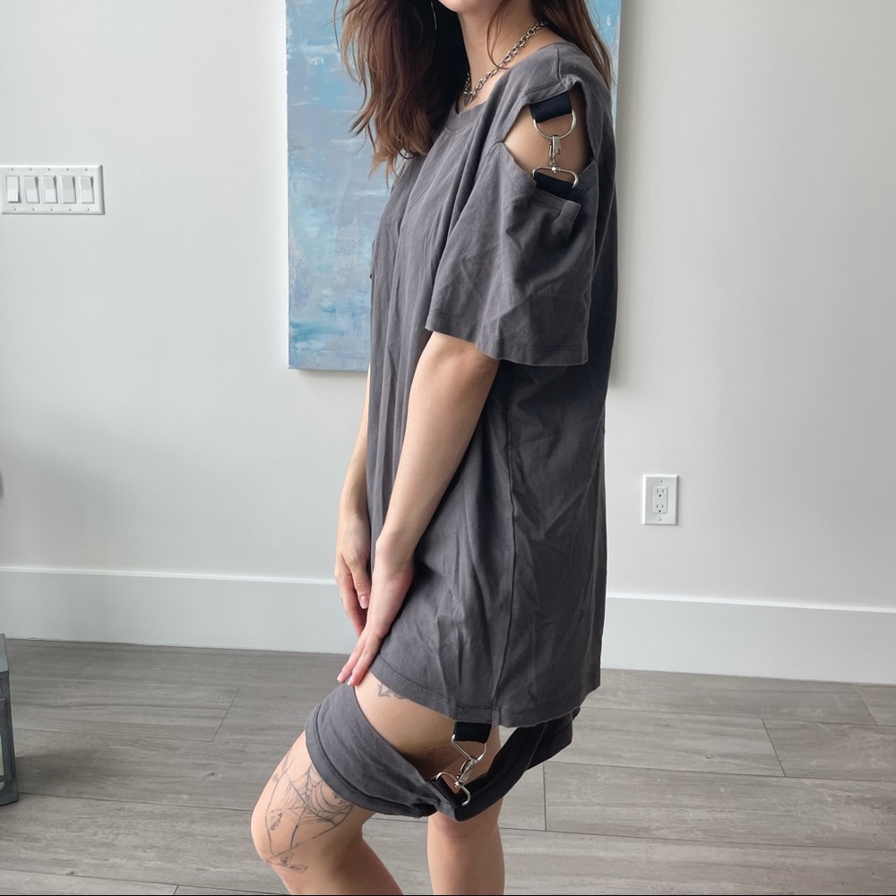 Silver metal hardware cut out dress LF
